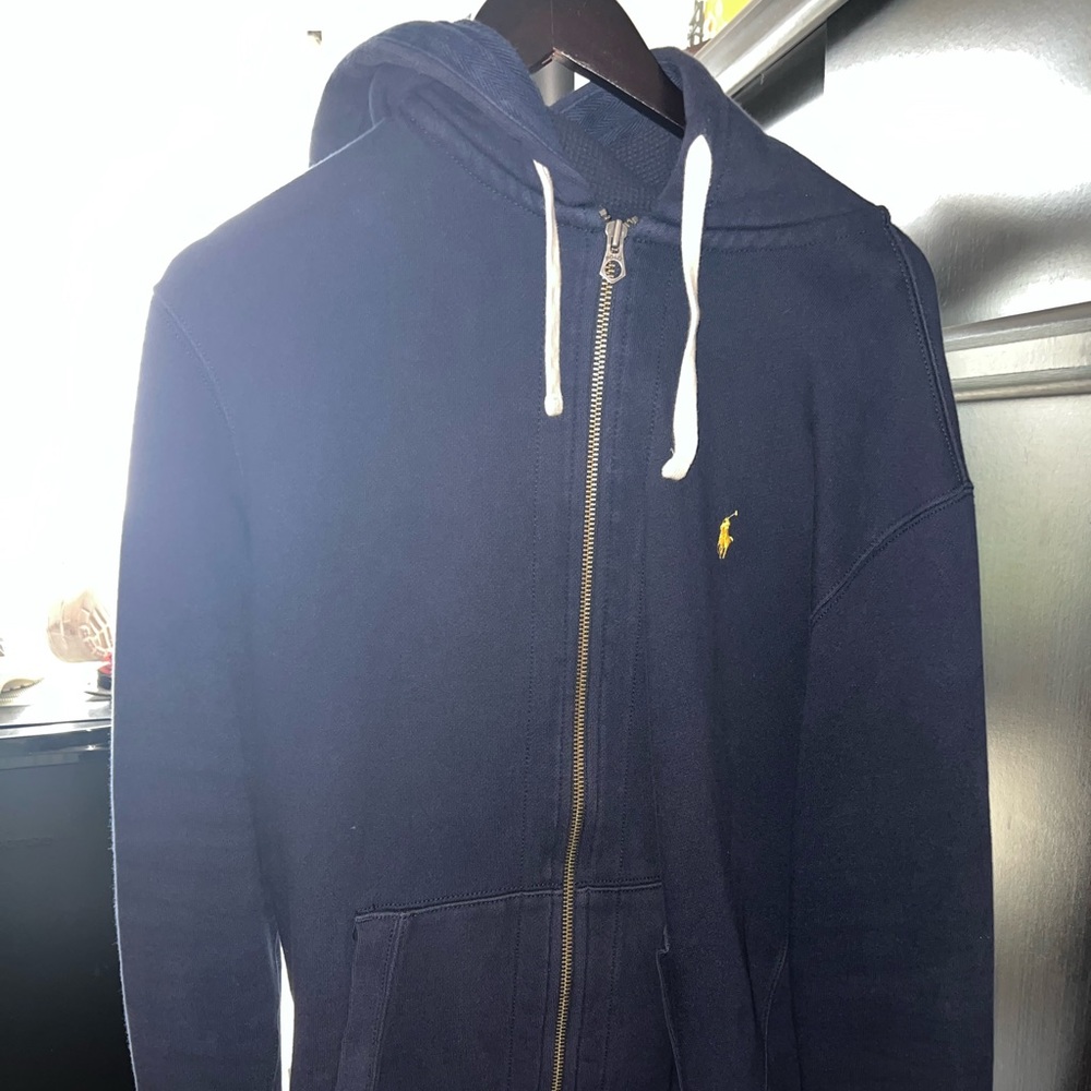 Mens Polo zip up jacket Blue